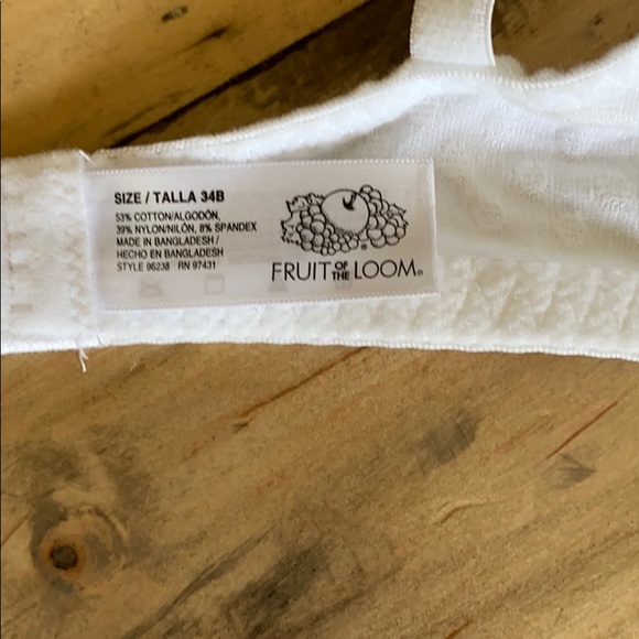 NWOT Fruit of the Loom Wirefree Bra White 34B - Picture 4 of 4